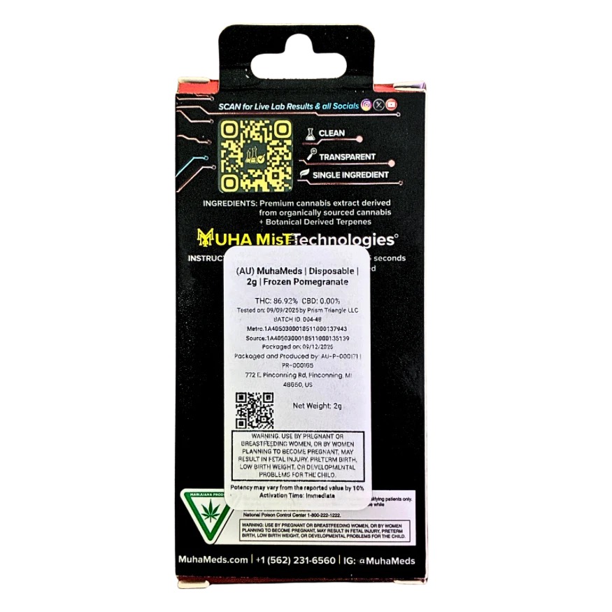 MUHA MEDS “FROZEN POMEGRANATE” 2G DISPOSABLE