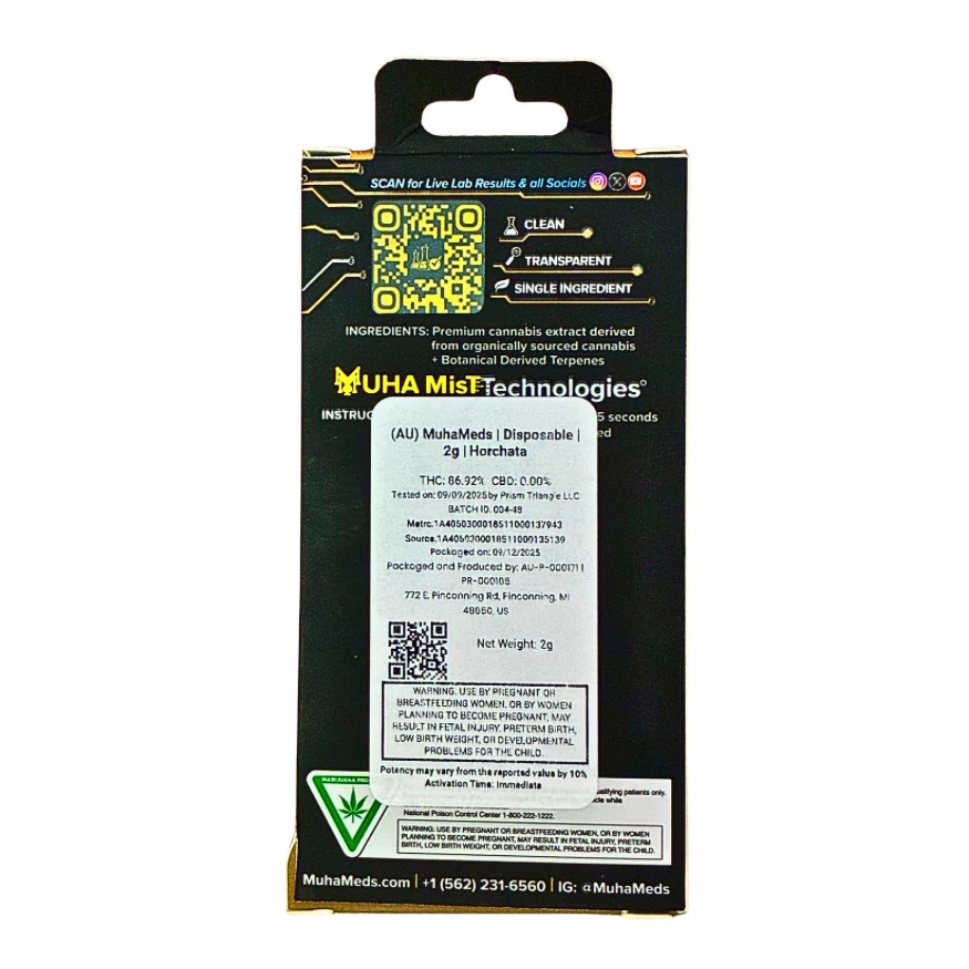 MUHA MEDS “HORCHATA” 2G DISPOSABLE