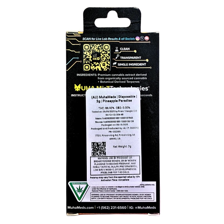 MUHA MEDS “PINEAPPLE PARADISE” 2G DISPOSABLE