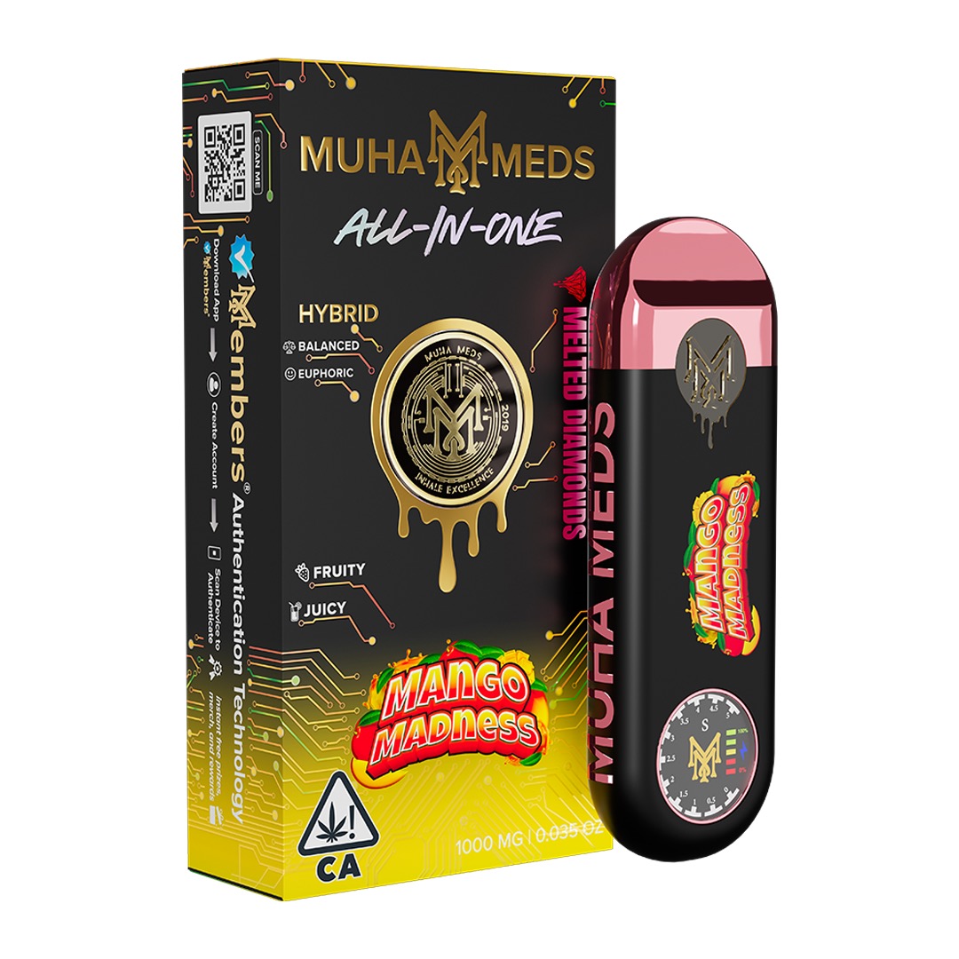 New Muha Gen 3 Mango Madness Hybrid | 1000MG | 0.035OZ New Muha Gen 3 Mango Madness Hybrid | 1000MG | 0.035OZ