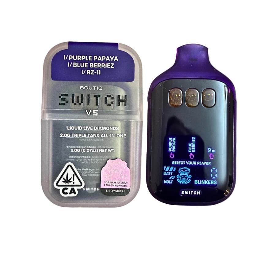 BOUTIQ SWITCH V5 (3 in 1) ”PURPLE PAPAYA” x “BLUE BERRIEZ” x “RZ-11” (INDICA)