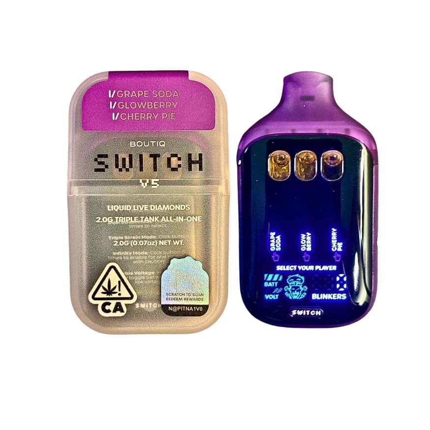 BOUTIQ SWITCH V5 (3 in 1) ”GRAPE SODA” x “GLOWBERRY” x “CHERRY PIE” (INDICA) BOUTIQ SWITCH V5 (3 in 1) ”GRAPE SODA” x “GLOWBERRY” x “CHERRY PIE” (INDICA)